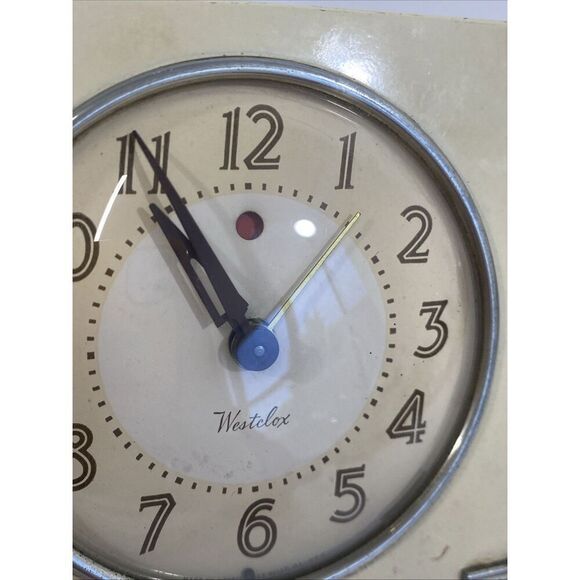 Vtg Metal Deco Logan S5-F Westclox Electric Alarm Clock Tested And Working 1940s - Picture 13 of 15